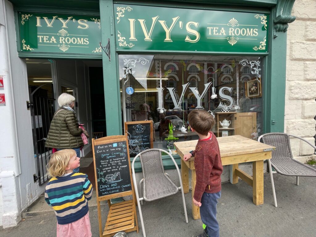 Ivy’s Tea Rooms on Market Place in Pickering, North Yorkshire. Vintage Tea Room recommended by The Swiss Cottage, Pickering.